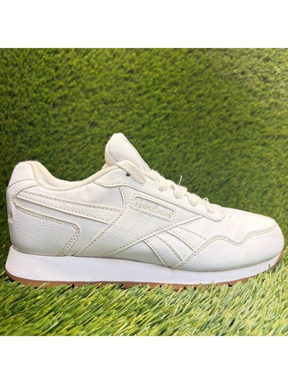 Reebok Classic Harman Run Womens Size 7 White Athletic Leather Shoes Sneakers